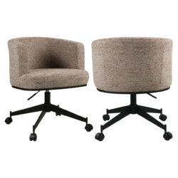 Mocca linear bekleding eetkamerstoel Rochenne