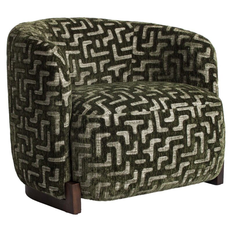 Textuur lounge stoel Hannah moss labyrinth fire retardant