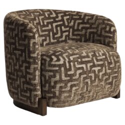 Textuur lounge stoel Hannah brown labyrinth fire retardant