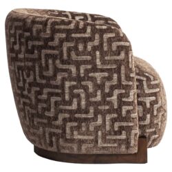 Lounge stoel Hannah brown labyrinth fire retardant vanaf boven