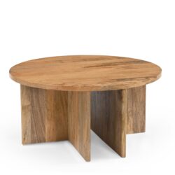 Salontafel Jade Naturel 80 cm in mango hout in een woonkamer