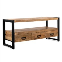 Textuur van het mango hout op het Britt tv-meubel