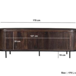 Noor Walnut 170cm kast in bruin mangohout in een interieur