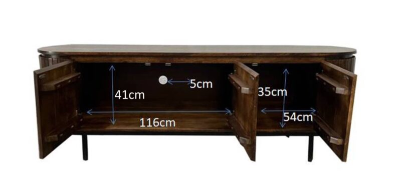 Perspectief van de Noor Walnut 170cm kast in bruin mangohout