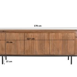 Gecoat staal van de Noor 170cm kast, detail