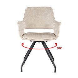 Textuur beige velvet stof Capp eetkamerstoel