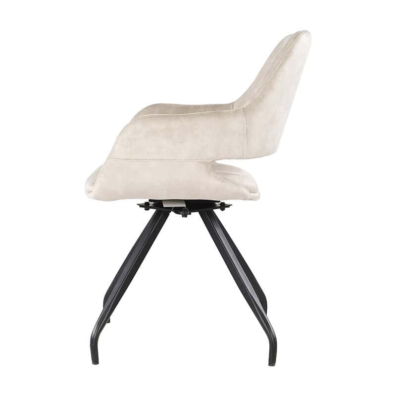 Capp eetkamerstoel beige velvet in eetkamerinterieur