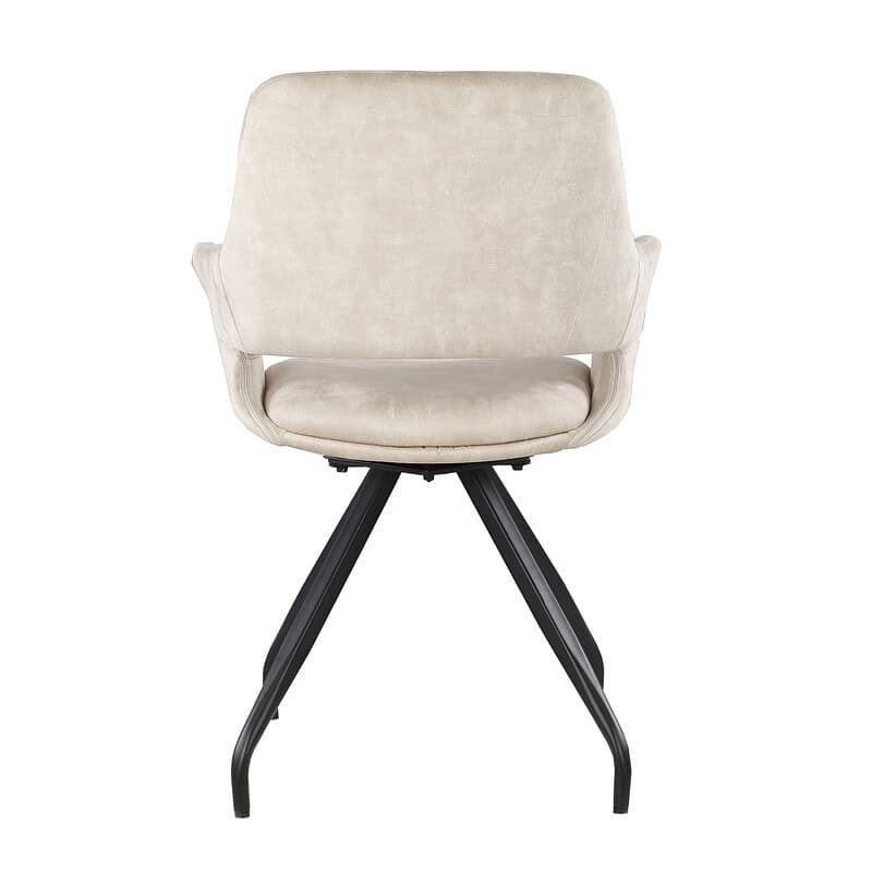 Capp eetkamerstoel beige velvet van bovenaf