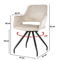 Capp eetkamerstoel beige velvet met poten