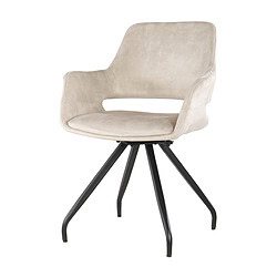 Detail beige velvet stof Capp eetkamerstoel