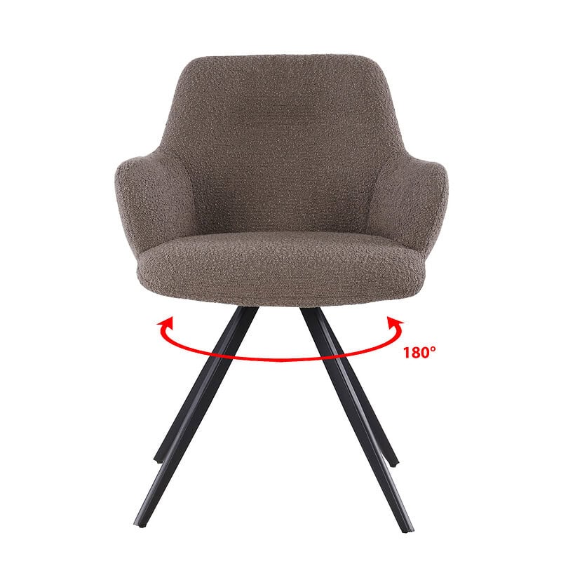 Textuur van de boucle stof van de Doreen eetkamerstoel