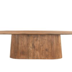 Textuur van het bruine mangohout van de Salvator eettafel