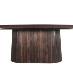 Detail ovaal tafelrand, bruin mangohout