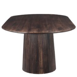 Salvator eettafel van boven, ovaal, bruin mangohout