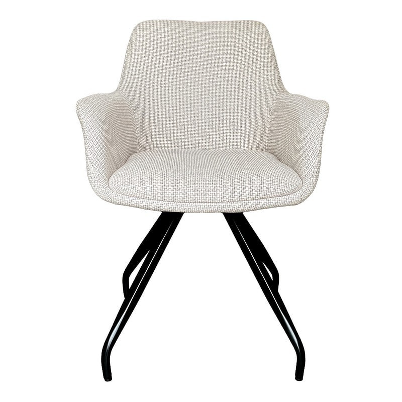 Duke eetkamerstoel detail, gecoat staal en stof