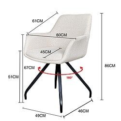 Duke eetkamerstoel vanaf boven, beige stof en gecoat staal