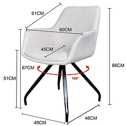 Duke eetkamerstoel beige stof van bovenaf