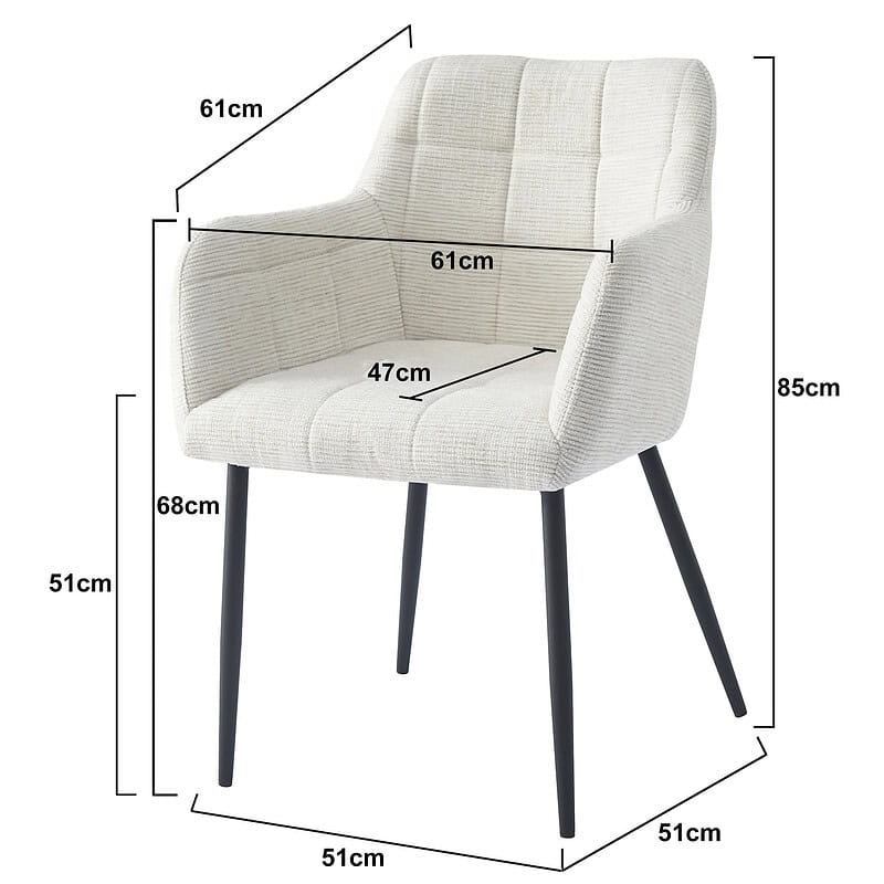 Bronco Sand stoel van Livingfurn in beige, comfortabel en stijlvol, vanuit boven