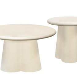 Brix Clubs Sandy salontafel in een woonkamer met lichtbruine meubelen