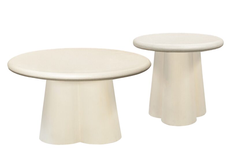 Brix Clubs Sandy salontafel in een woonkamer met lichtbruine meubelen