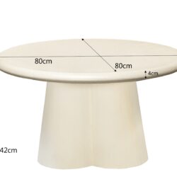 Brix Clubs Sandy 80cm salontafel beige beton MDF vanaf boven