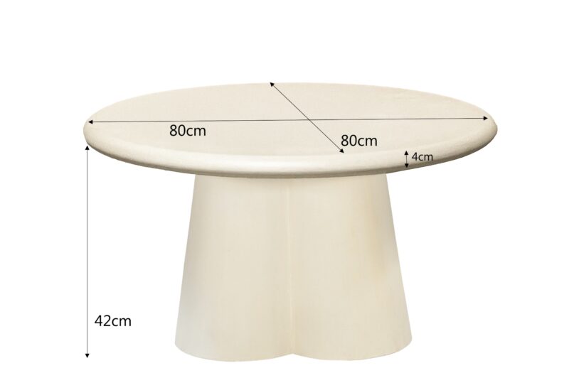 Brix Clubs Sandy 80cm salontafel beige beton MDF vanaf boven