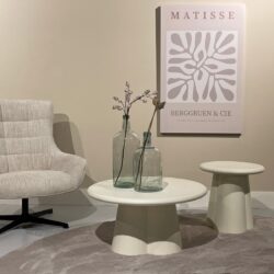 Brix Clubs Sandy 80cm salontafel beige beton MDF in woonkamer