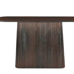 Textuur van de Salvator Walnut tafel in bruin mangohout