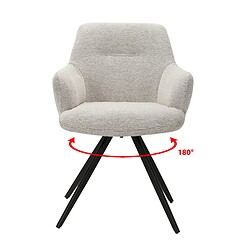 Textuur Doreen eetkamerstoel beige stof gecoat staal