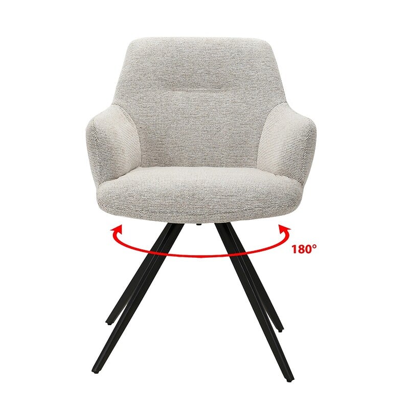 Textuur Doreen eetkamerstoel beige stof gecoat staal