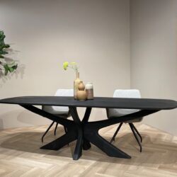 Onderstebovenperspectief van de Brix Montreaux Black eetkamertafel