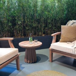 Cindo 50cm tuinmeubel met bloemen, natuurlijk hout