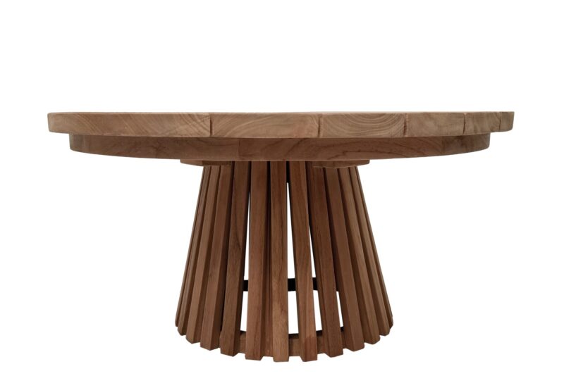 Textuur Cindo 80cm tuintafel, rond, naturel hout