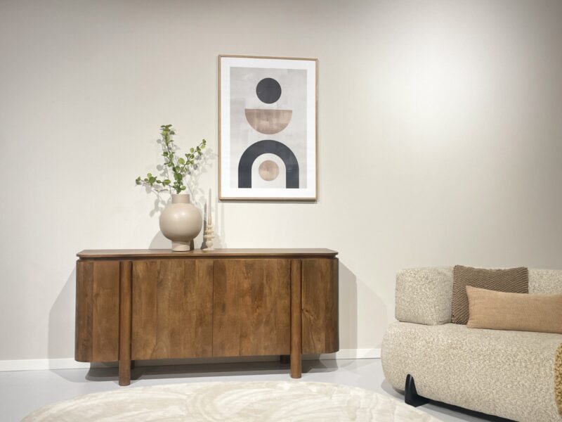 Salano 170 cm kast in natuurlijk hout met afwerking