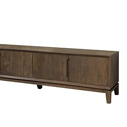 Die Maserung des braunen Mangoholzes beim Cortez-TV-Möbel