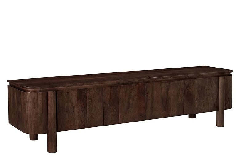 Salano Brown 210 cm kast, textuur mangohout, warmbruin