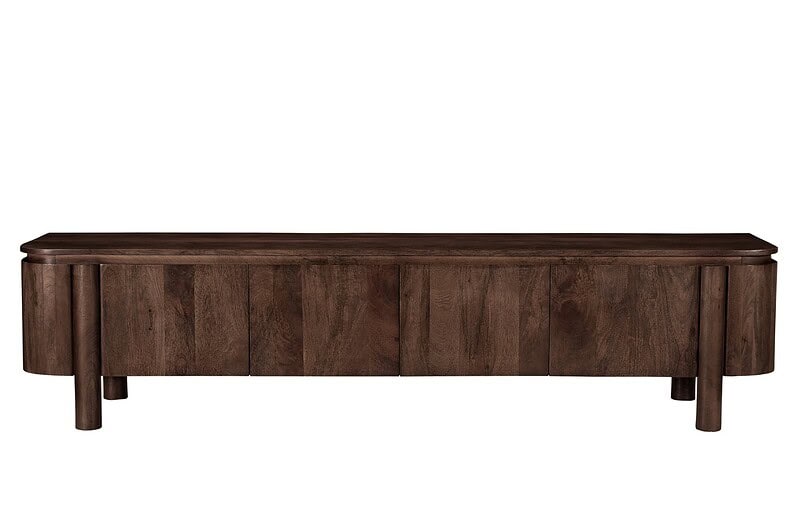 Salano Brown 210 cm kast, detail afwerking, afgelakt