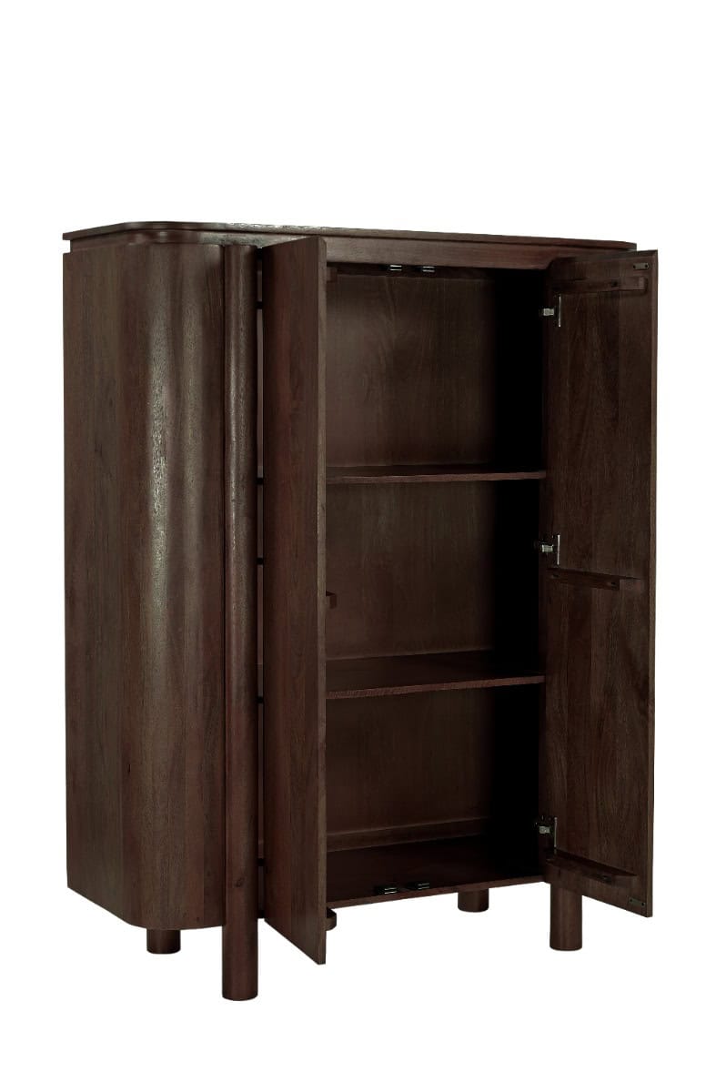 Salano Brown 150 cm kast, textuur mangohout, warmbruine kleur
