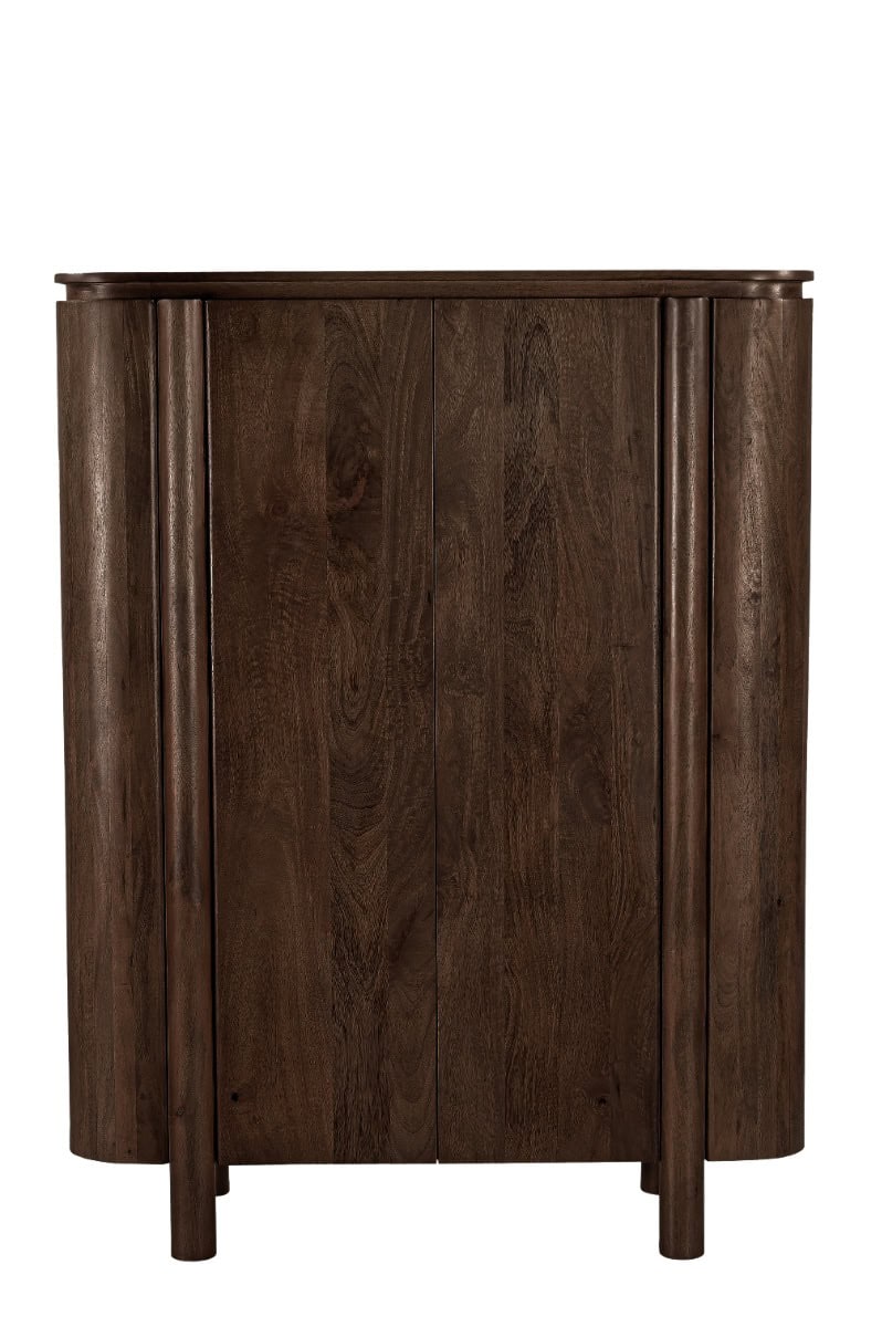 Salano Brown 150 cm kast, detail afwerking, afgelakt