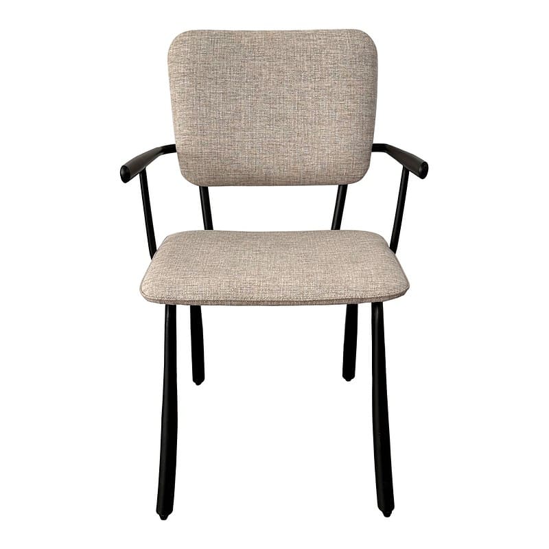 Textuur van de beige stof van de Brix Finn Black eetkamerstoel