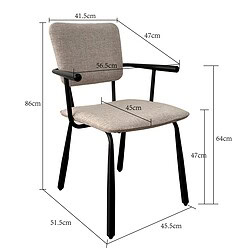 Gecoat staal van de Brix Finn Black eetkamerstoel