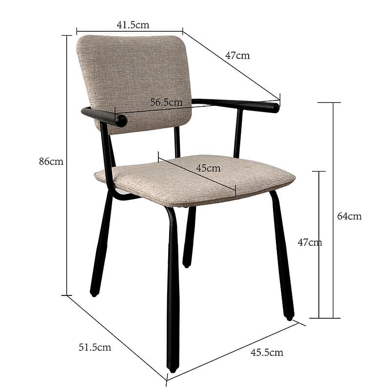 Gecoat staal van de Brix Finn Black eetkamerstoel