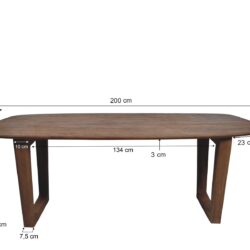 Cortez eetkamertafel, textuur mangohout, natuurlijke finish