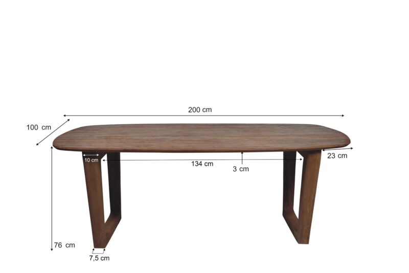 Cortez eetkamertafel, textuur mangohout, natuurlijke finish