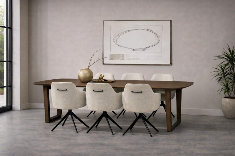 Cortez eetkamertafel van een andere kant, Malta finish