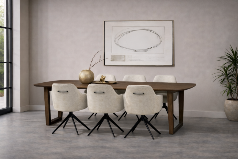 Cortez eetkamertafel van een andere kant, Malta finish