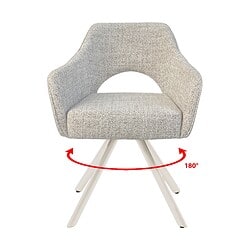 Textuur Helen Sand Natural eetkamerstoel beige stof gecoat staal