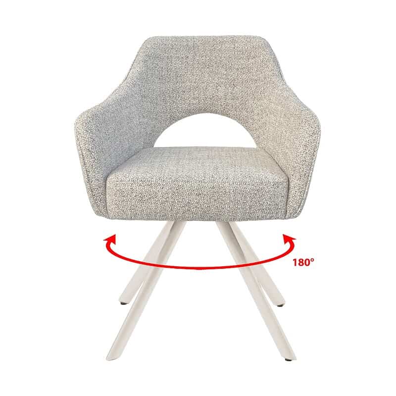 Textuur Helen Sand Natural eetkamerstoel beige stof gecoat staal