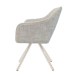 Helen Sand Natural eetkamerstoel beige stof gecoat staal in interieur eetkamer