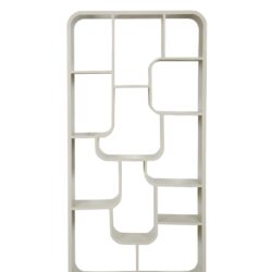 Textuur van de witte afwerking van de Brix Logan Off White boekenkast